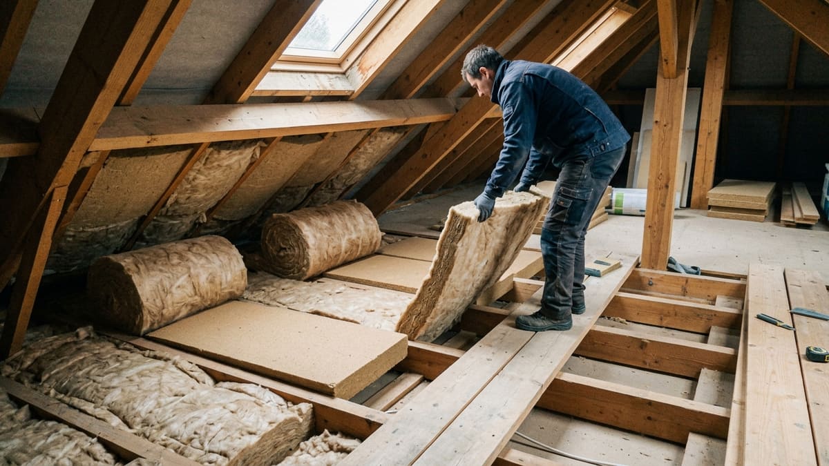 Comparatif isolant toiture : laine de verre et fibre de bois en combles